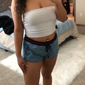 Light denim blue shorts